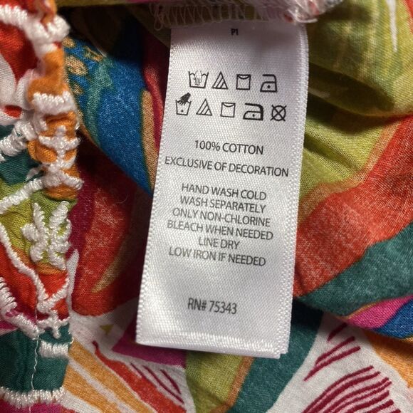 C&C CALIFORNIA Womens Blouse V Neck Tie Tassel Embroidered Long Sleeves Floral S - Picture 8 of 9